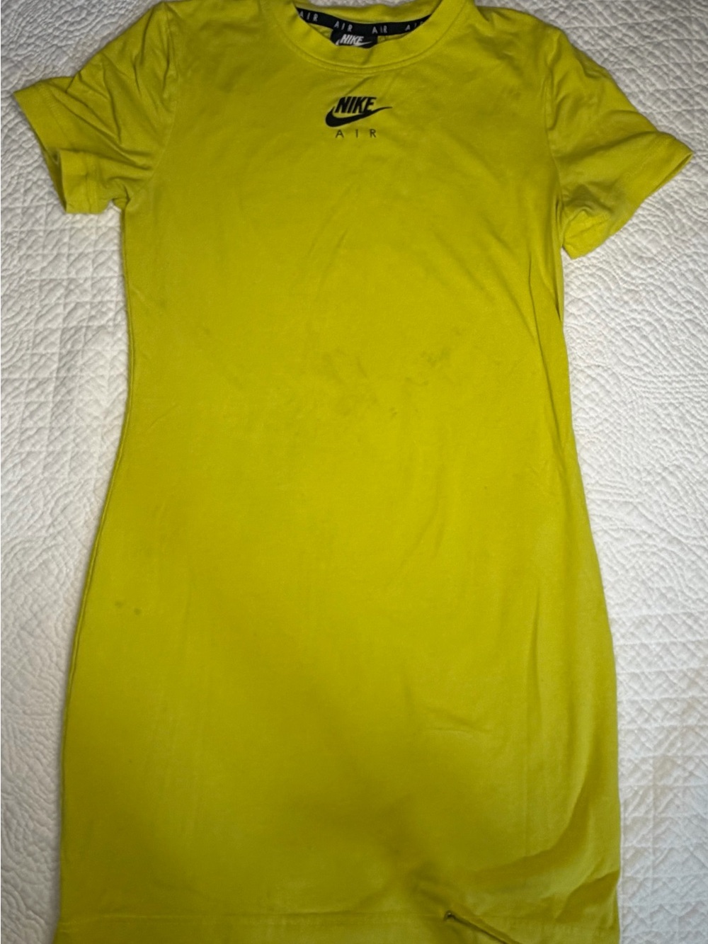 Nike Air Neon Yellow Crewneck Tee with Black Logo